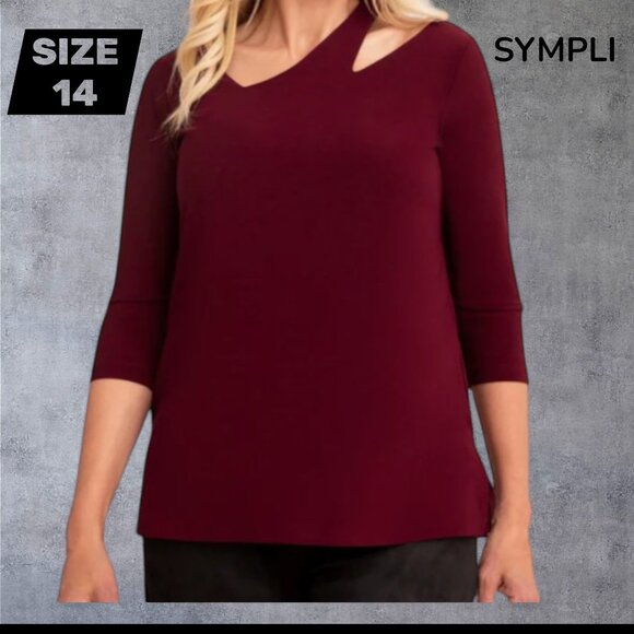 SYMPLI - Cutting Edge Top - Pomegranate - Size 14 - NWT - Picture 2 of 2
